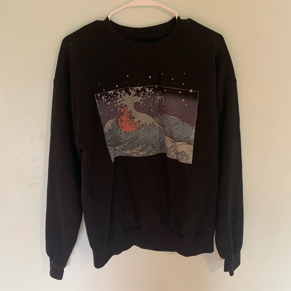 tidal wave printed crewneck
